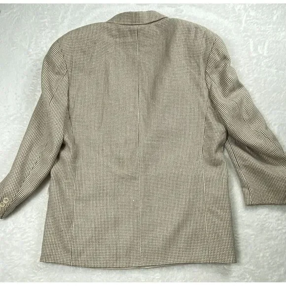 Bachrach‎ Wool and Silk Men's Houndstooth Pattern Blazer Sport Coat Size 40S - Picture 2 of 13